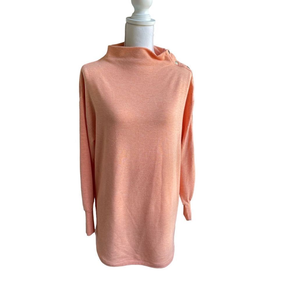 Soft Surroundings Tunic Top Women’s S. Peach/ Pastel Long Sleeve Relaxed Fit